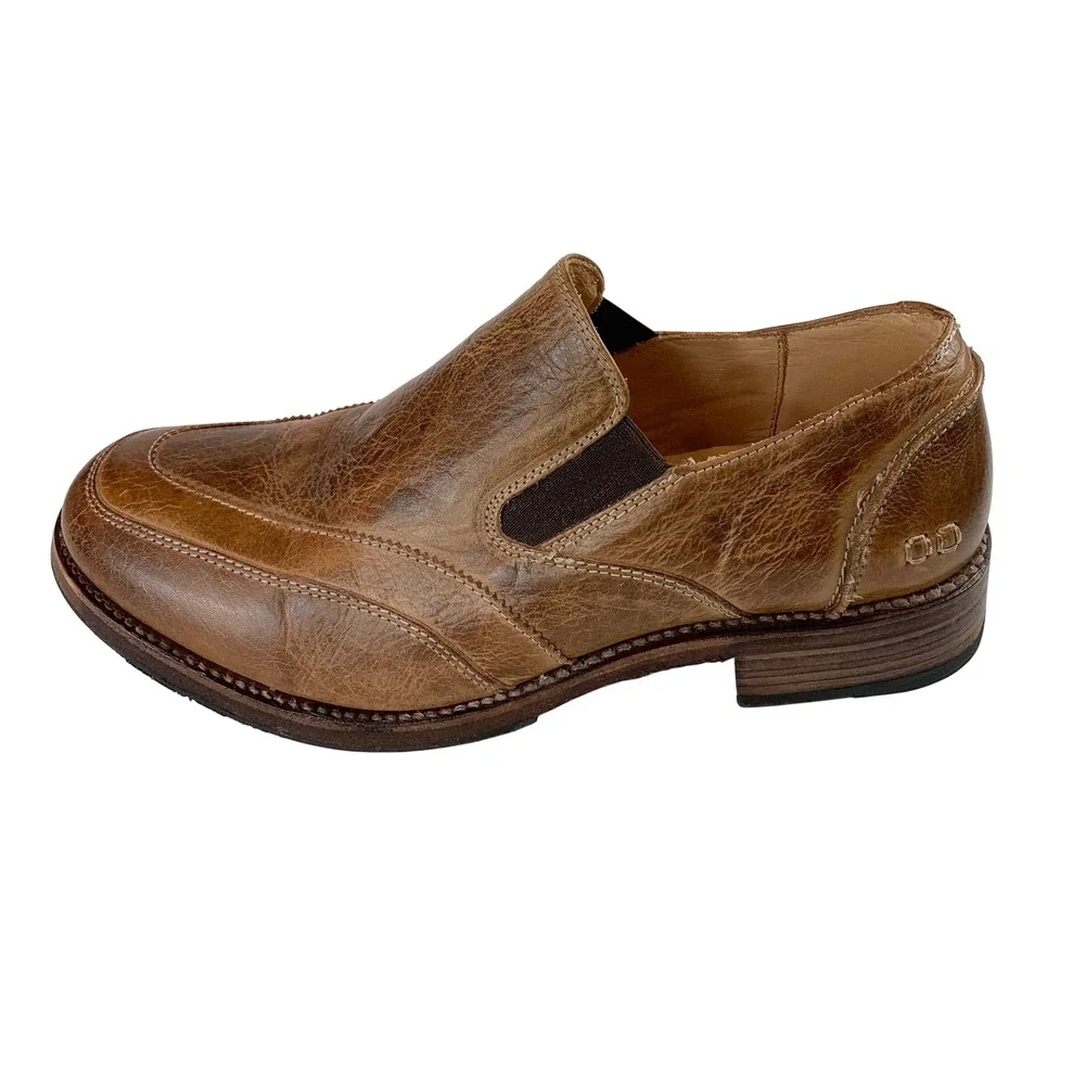 Bed Stu Cobbler Mens Brown Distressed Leather Slip On Loafers Size‎ 11 USA